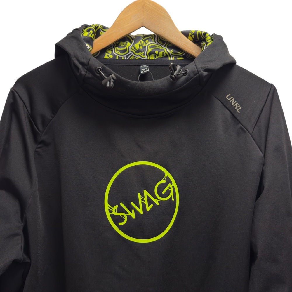 UNRL NEW Men's Size XXL Swag Performance Activewear Crossover Black Golf Hoodie